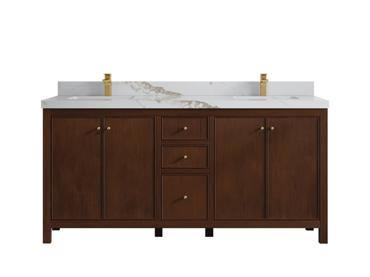 Chicago Teak 72 in. W x 22 in. D Double Sink Bathroom Vanity - photo 13