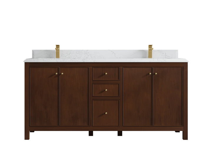 Chicago Teak 72 in. W x 22 in. D Double Sink Bathroom Vanity - photo 23