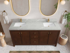 Chicago Teak 72 in. W x 22 in. D Double Sink Bathroom Vanity - photo 26