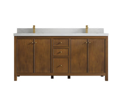 Chicago Teak 72 in. W x 22 in. D Double Sink Bathroom Vanity - photo 1