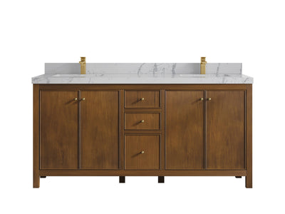 Chicago Teak 72 in. W x 22 in. D Double Sink Bathroom Vanity - Willow Bath and Vanity