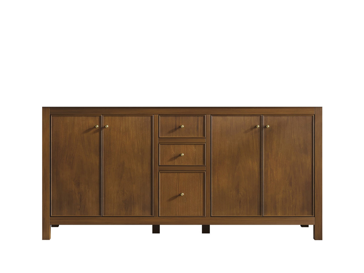 Chicago Teak 72 in. W x 22 in. D Double Sink Bathroom Vanity - Willow Bath and Vanity
