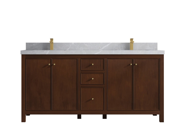 Chicago Teak 72 in. W x 22 in. D Double Sink Bathroom Vanity - photo 27