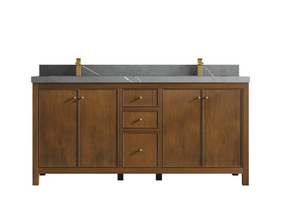 Chicago Teak 72 in. W x 22 in. D Double Sink Bathroom Vanity - Willow Bath and Vanity