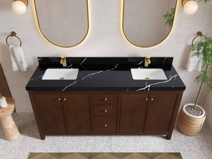 Chicago Teak 72 in. W x 22 in. D Double Sink Bathroom Vanity - photo 10