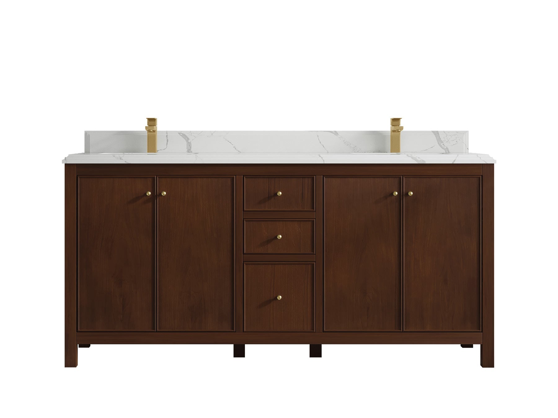 Chicago Teak 72 in. W x 22 in. D Double Sink Bathroom Vanity - Willow Bath and Vanity