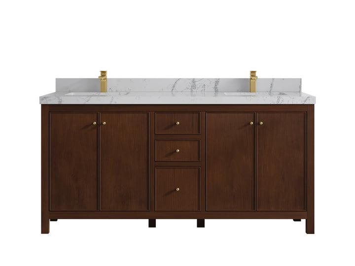 Chicago Teak 72 in. W x 22 in. D Double Sink Bathroom Vanity - photo 37