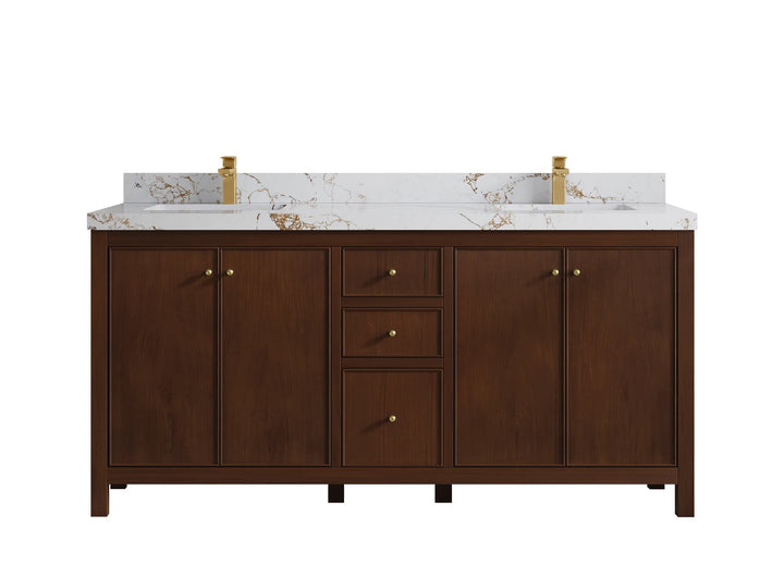 Chicago Teak 72 in. W x 22 in. D Double Sink Bathroom Vanity - photo 33