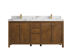 Chicago Teak 72 in. W x 22 in. D Double Sink Bathroom Vanity - photo 35