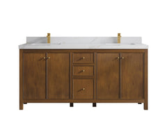 Chicago Teak 72 in. W x 22 in. D Double Sink Bathroom Vanity - photo 21