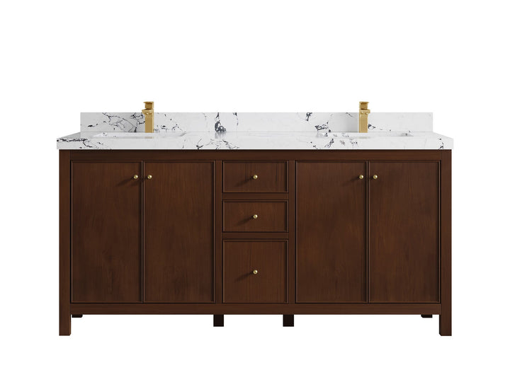 Chicago Teak 72 in. W x 22 in. D Double Sink Bathroom Vanity - photo 35