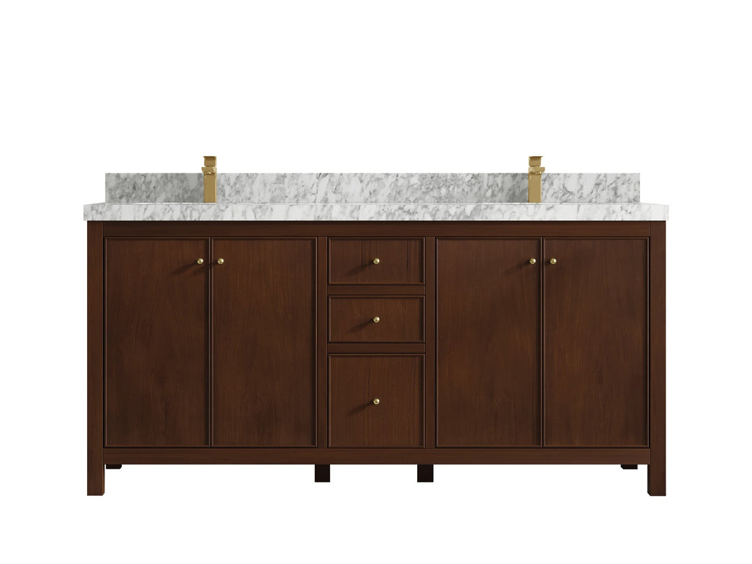 Chicago Teak 72 in. W x 22 in. D Double Sink Bathroom Vanity - Willow Bath and Vanity