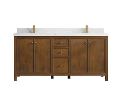 Chicago Teak 72 in. W x 22 in. D Double Sink Bathroom Vanity - photo 17