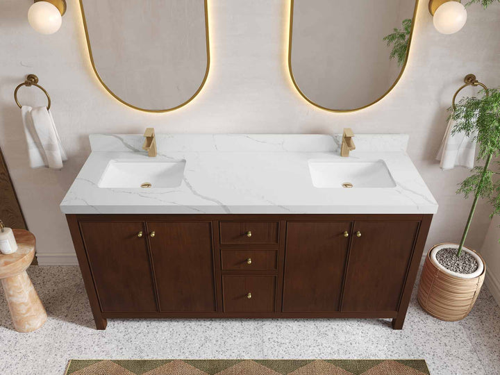 Chicago Teak 72 in. W x 22 in. D Double Sink Bathroom Vanity - photo 14