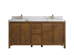 Chicago Teak 72 in. W x 22 in. D Double Sink Bathroom Vanity - photo 37
