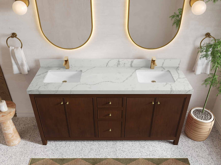 Chicago Teak 72 in. W x 22 in. D Double Sink Bathroom Vanity - photo 36