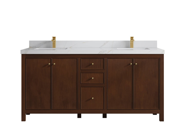 Chicago Teak 72 in. W x 22 in. D Double Sink Bathroom Vanity - photo 19