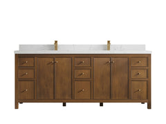 Chicago Teak 84 in. W x 22 in. D Double Sink Bathroom Vanity - photo 29