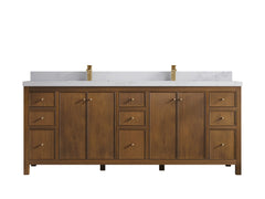 Chicago Teak 84 in. W x 22 in. D Double Sink Bathroom Vanity - photo 19