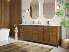 Chicago Teak 84 in. W x 22 in. D Double Sink Bathroom Vanity - photo 2