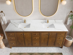 Chicago Teak 84 in. W x 22 in. D Double Sink Bathroom Vanity - photo 22