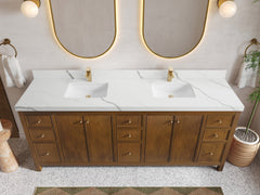 Chicago Teak 84 in. W x 22 in. D Double Sink Bathroom Vanity - photo 16