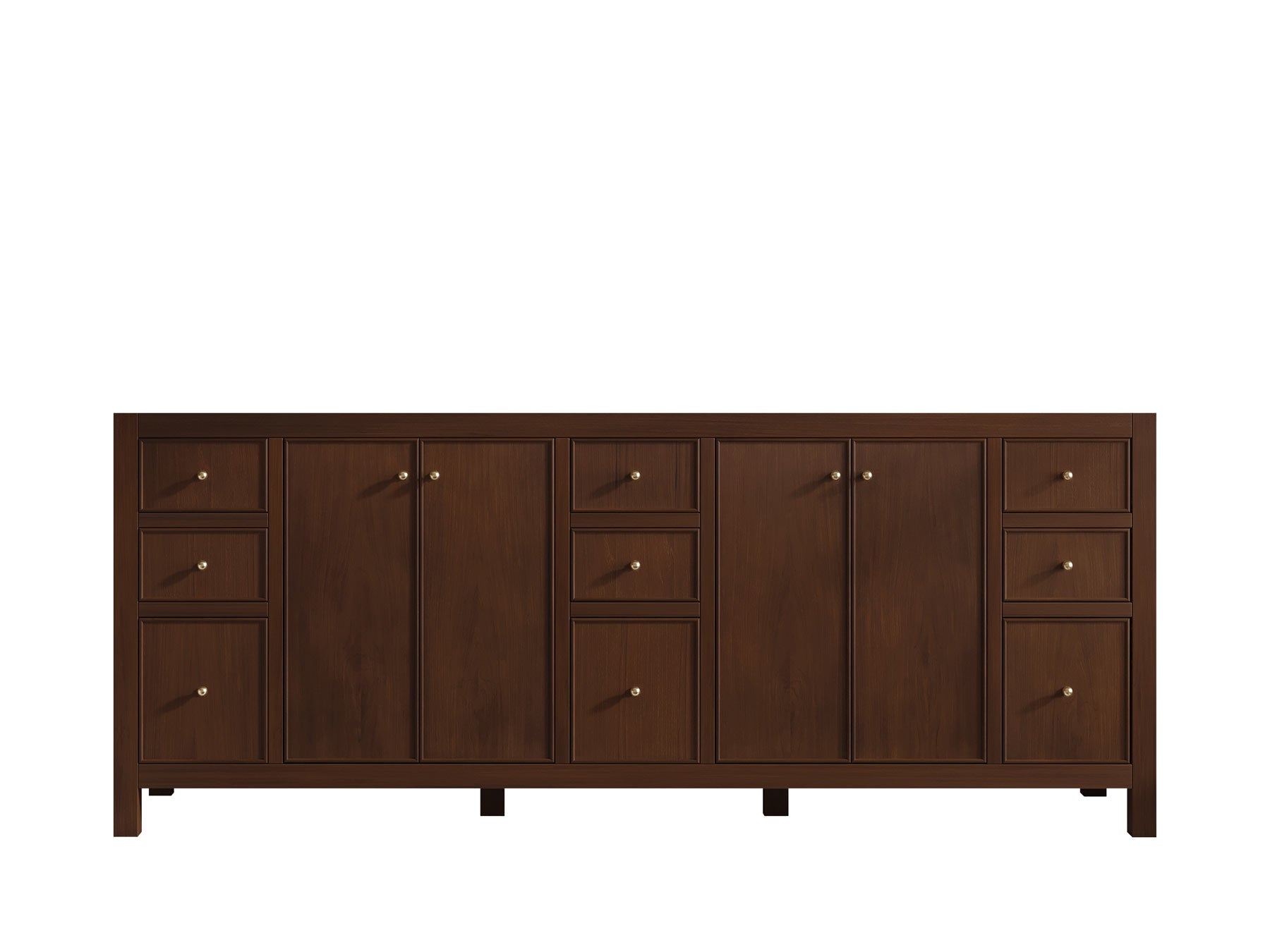 Chicago Teak 84 in. W x 22 in. D Double Sink Bathroom Vanity (Walnut) - Willow Bath and Vanity
