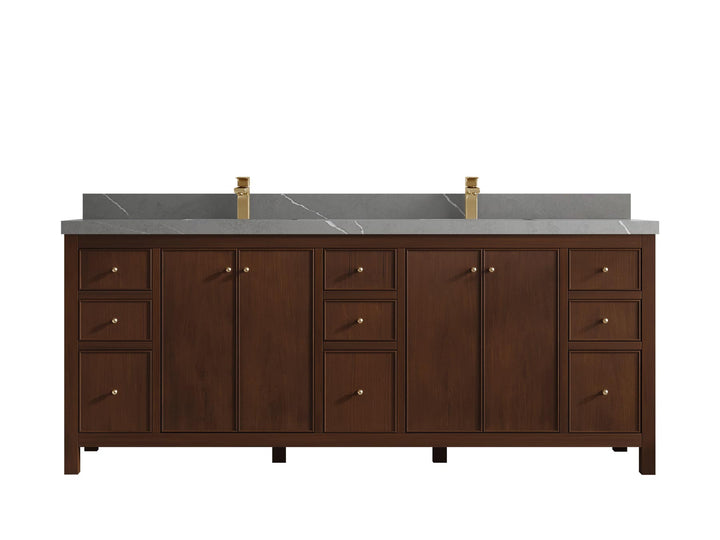 Chicago Teak 84 in. W x 22 in. D Double Sink Bathroom Vanity - photo 36