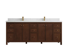 Chicago Teak 84 in. W x 22 in. D Double Sink Bathroom Vanity - photo 30
