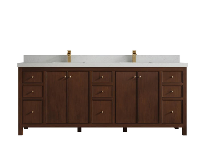Chicago Teak 84 in. W x 22 in. D Double Sink Bathroom Vanity - photo 10