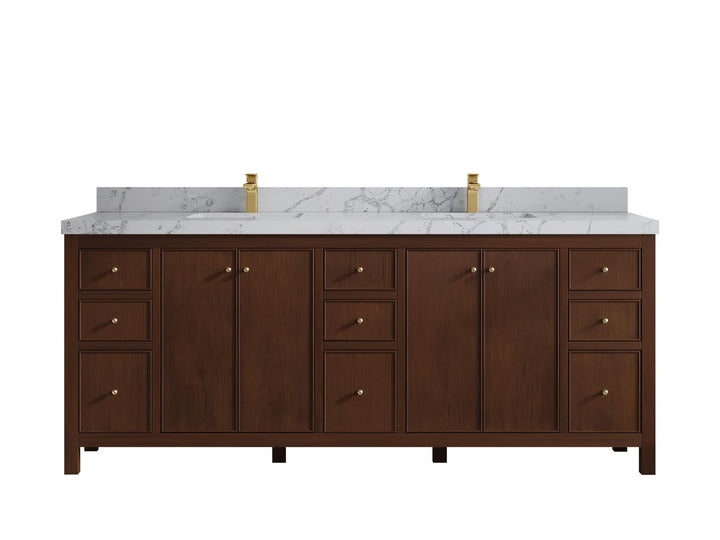 Chicago Teak 84 in. W x 22 in. D Double Sink Bathroom Vanity - photo 46