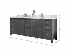 Chicago Teak 84 in. W x 22 in. D Double Sink Bathroom Vanity - photo 5