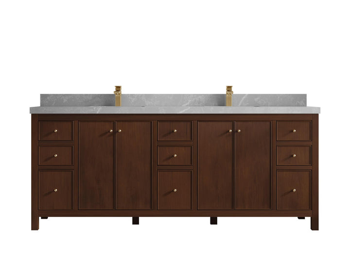 Chicago Teak 84 in. W x 22 in. D Double Sink Bathroom Vanity - photo 32