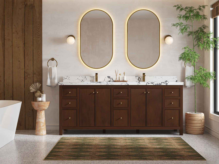 Chicago Teak 84 in. W x 22 in. D Double Sink Bathroom Vanity - photo 2