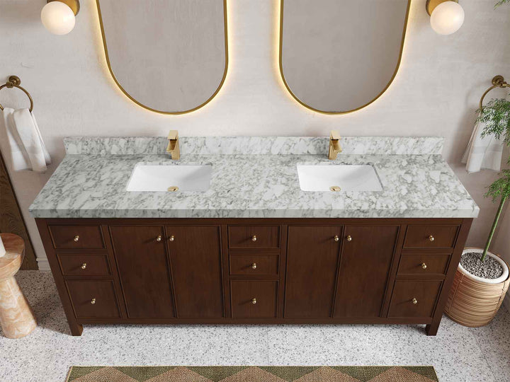 Chicago Teak 84 in. W x 22 in. D Double Sink Bathroom Vanity - photo 7