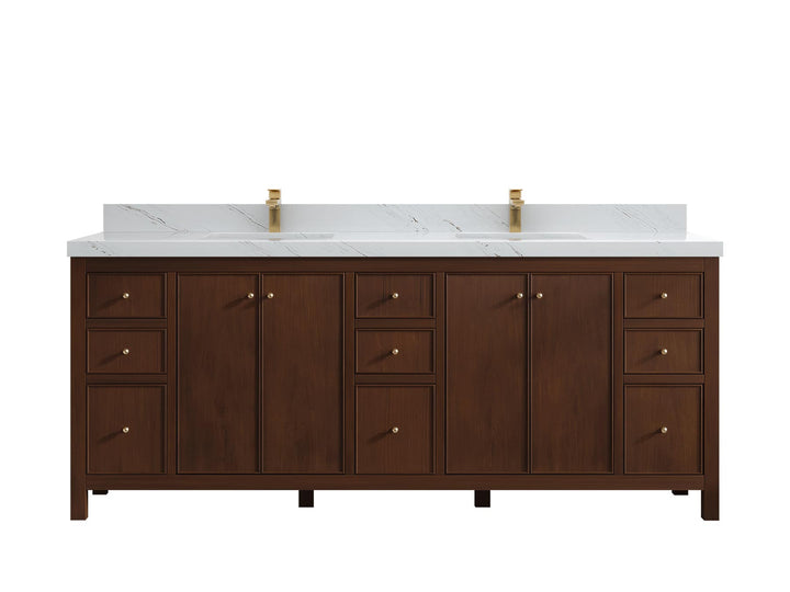 Chicago Teak 84 in. W x 22 in. D Double Sink Bathroom Vanity - photo 34