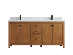 Chicago Veneer Teak 72 in. W x 22 in. D Double Sink Bathroom Vanity - photo 29