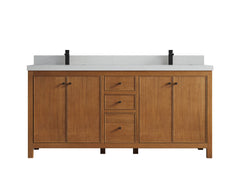 Chicago Veneer Teak 72 in. W x 22 in. D Double Sink Bathroom Vanity - photo 13
