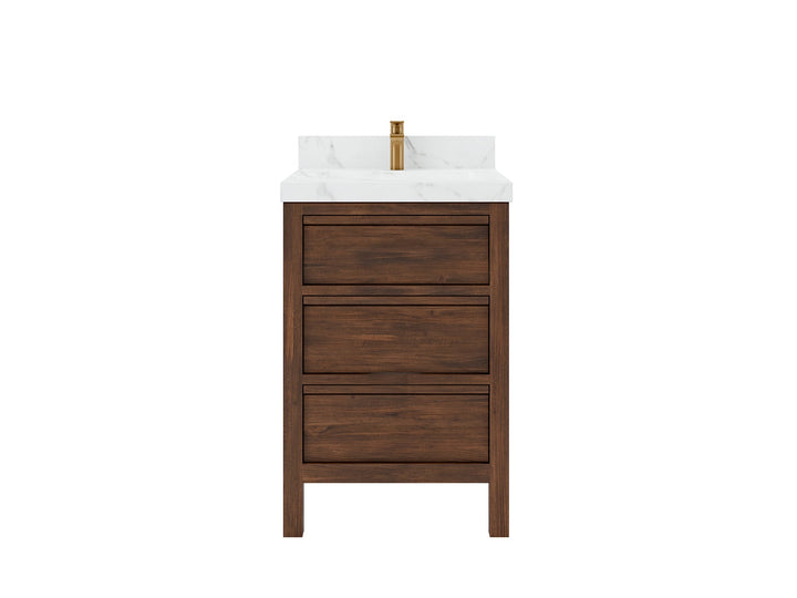 Elizabeth Teak Wood 24 in. W x 22 in. D Single Sink Bathroom Vanity - photo 1