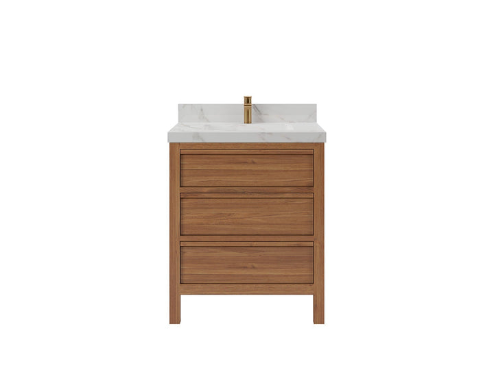Elizabeth Teak Wood 30 in. W x 22 in. D Single Sink Bathroom Vanity - photo 1