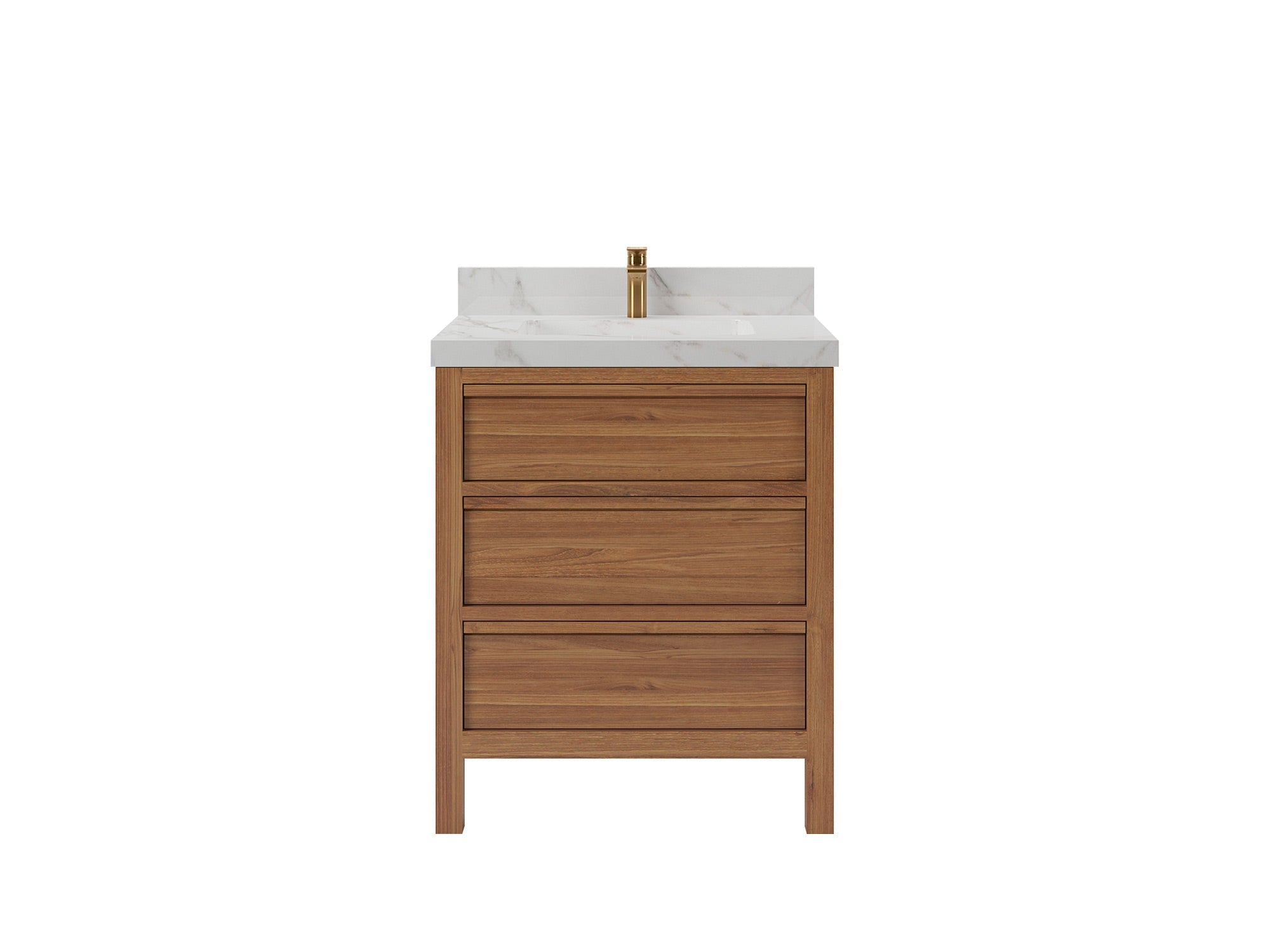 Elizabeth Teak Wood 30 in. W x 22 in. D Single Sink Bathroom Vanity - Willow Bath and Vanity