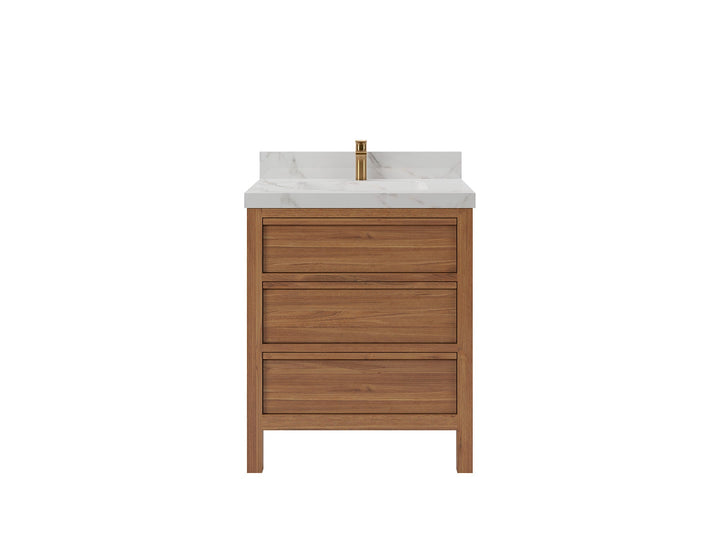 Elizabeth Teak Wood 30 in. W x 22 in. D Single Sink Bathroom Vanity - photo 1