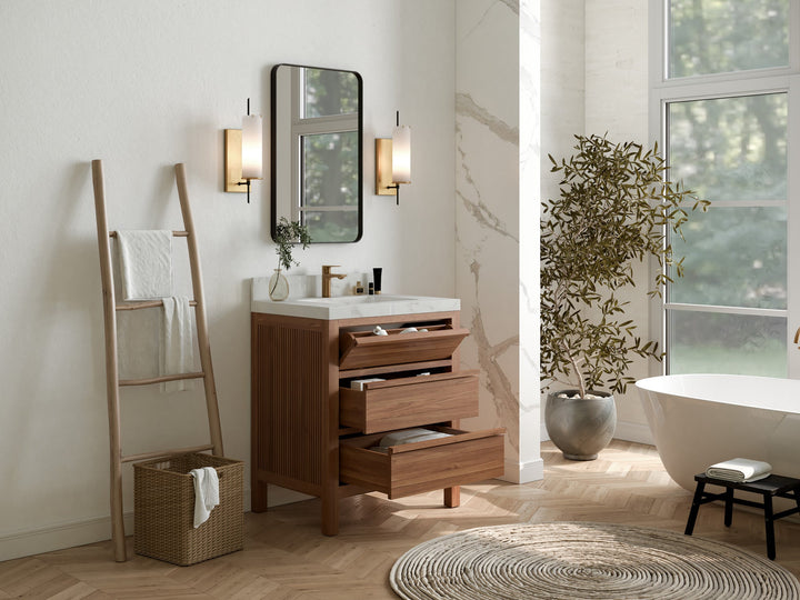 Elizabeth Teak Wood 30 in. W x 22 in. D Single Sink Bathroom Vanity - photo 3