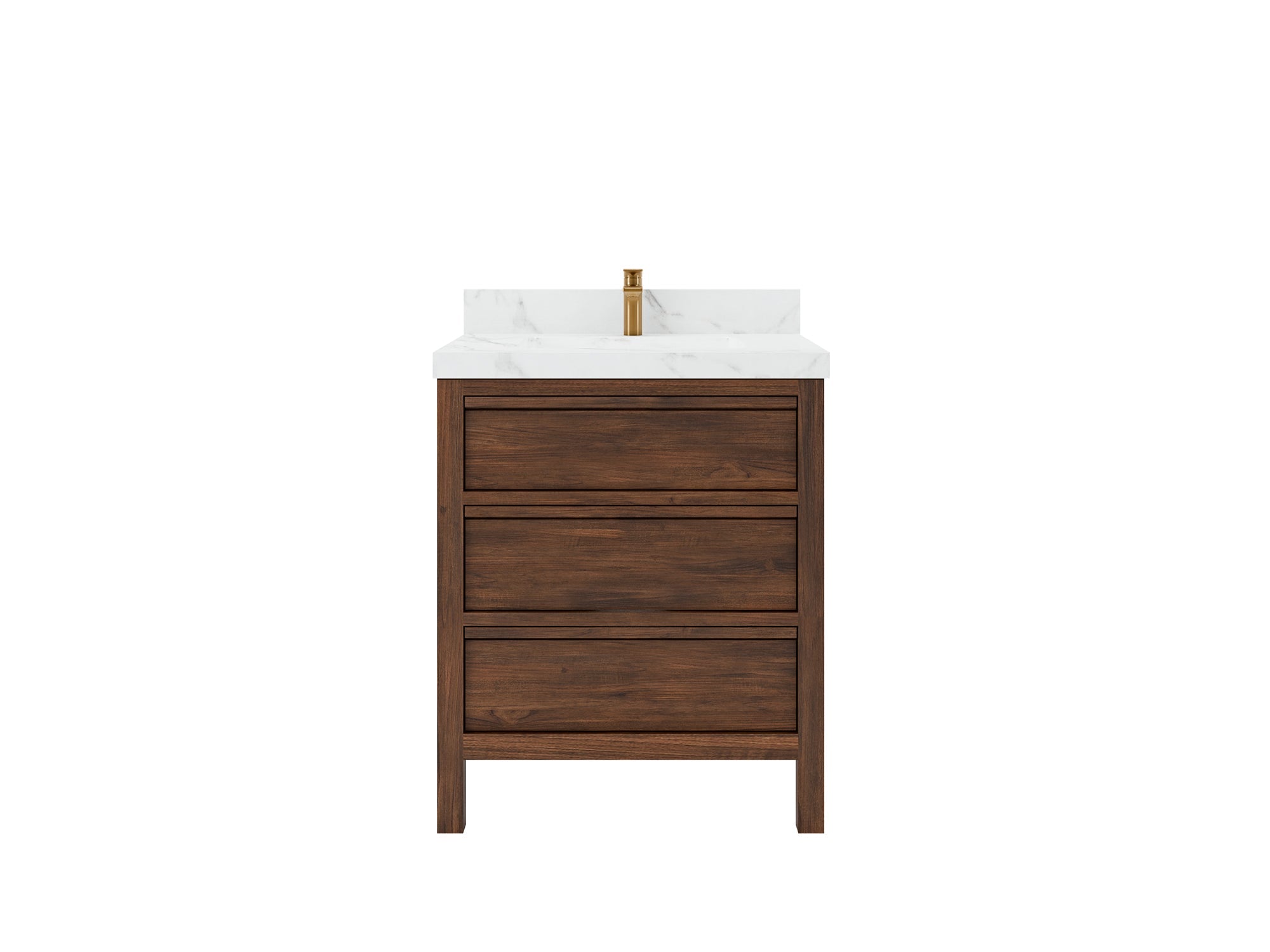 Elizabeth Teak Wood 30 in. W x 22 in. D Single Sink Bathroom Vanity - Willow Bath and Vanity