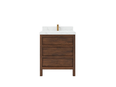 Elizabeth Teak Wood 30 in. W x 22 in. D Single Sink Bathroom Vanity - Willow Bath and Vanity