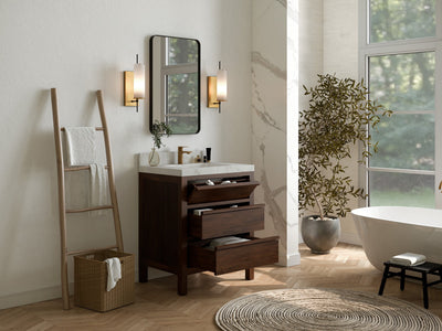 Elizabeth Teak Wood 30 in. W x 22 in. D Single Sink Bathroom Vanity - Willow Bath and Vanity