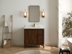 Elizabeth Teak Wood 36 in. W x 22 in. D Center Sink Bathroom Vanity - photo 4