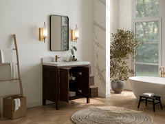 Elizabeth Teak Wood 36 in. W x 22 in. D Left Offset Sink Bathroom Vanity - photo 3