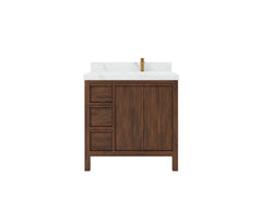Elizabeth Teak Wood 36 in. W x 22 in. D Right Offset Sink Bathroom Vanity - photo 1