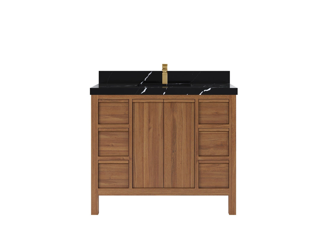 Elizabeth Teak Wood 42 in. W x 22 in. D Single Sink Bathroom Vanity - Willow Bath and Vanity